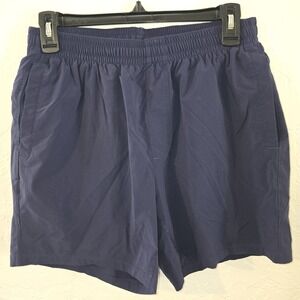 Bearbottom MEDIUM Men Blue  Shorts Nylon Drawstring 5.5" Inseam Elastic Waist